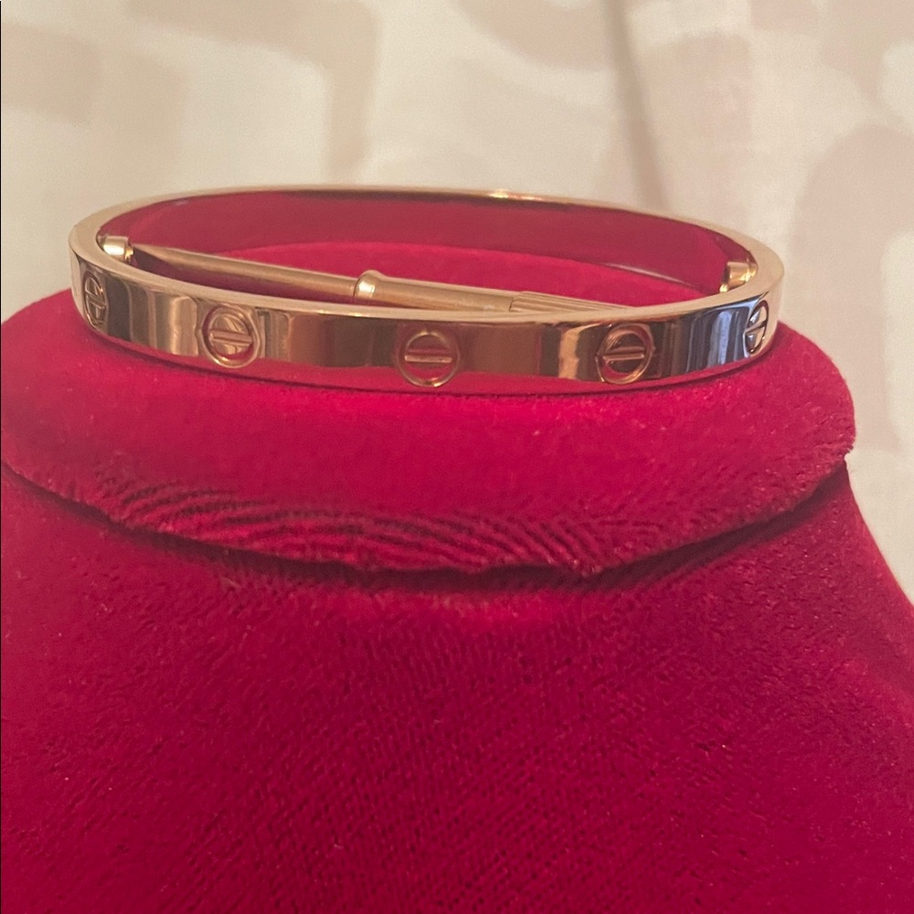Gold Tone Screw-Accent Bangle Bracelet - Women Accessories